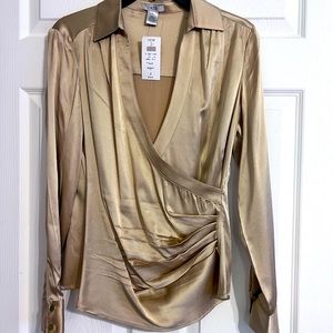 Cache gold size small blouse new with tag